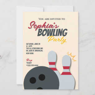 Bowling-Party-Einladung Einladung