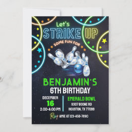 Bowling Party Einladung Jungs machen Spaß