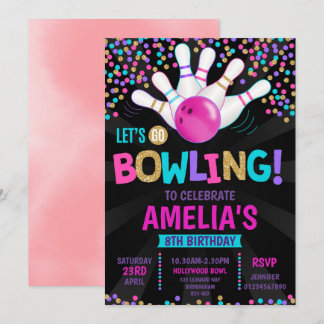 Bowling Party Einladung zum Geburtstag