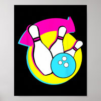 Bowling Party Funny Retro Bowling Players Bowler
