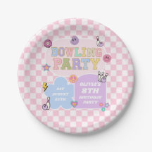 Bowling Party Preppy Varsity Patch Geburtstagspart