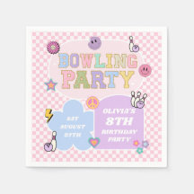 Bowling Party Preppy Varsity Patch Geburtstagspart