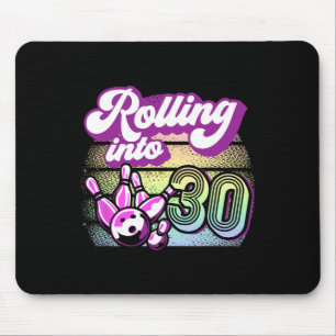 Bowling Party rollt in 30 Bowling Geburtstag Mousepad