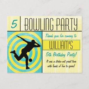 Bowling Party Vielen Dank, Postkarte