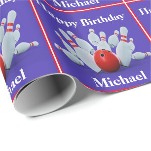 Bowling Personalisiert Geburtstagsgeschenk Geschenkpapier