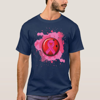 Bowling Pink Ribbon Brustkrebs Bewusstsein T-Shirt