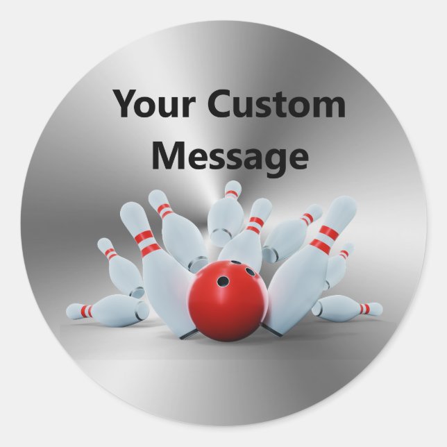 Bowling Pins 10 Pin Bowling Custom Runder Aufkleber (Vorderseite)