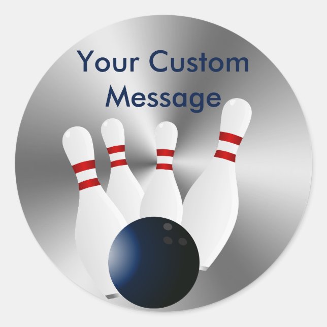 Bowling Pins 10 Pin Bowling Custom Runder Aufkleber (Vorderseite)