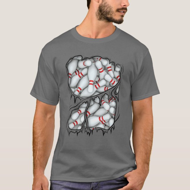 Bowling Pins Inside Sport Halloween Bowler Costume T-Shirt (Vorderseite)