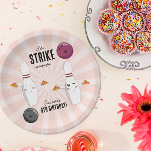 Bowling Pizza macht Spaß Kindergeburtstag Pappteller