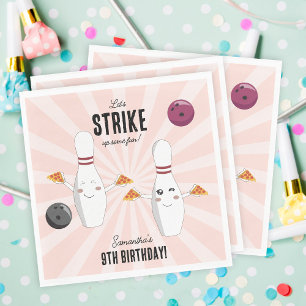 Bowling Pizza Strike - Lass uns etwas Spaß haben K Serviette