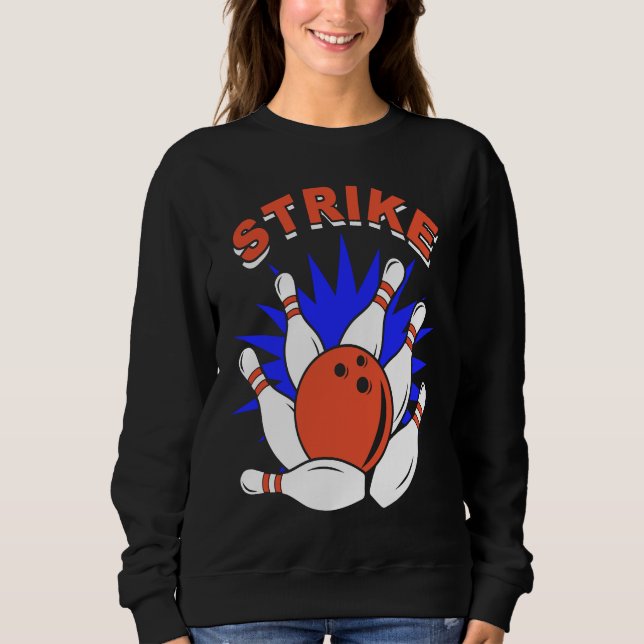 bowling player bowler bowling game bowling sweatshirt (Vorderseite)