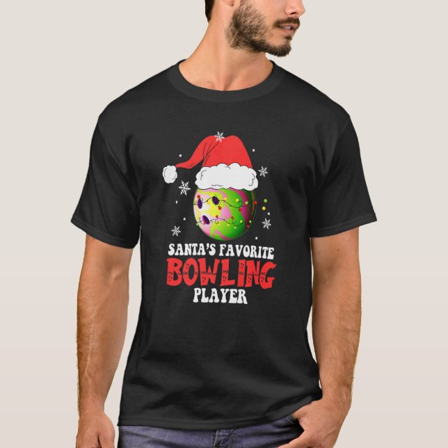 Bowling Player Christmas Bowling T-Shirt (Vorderseite)