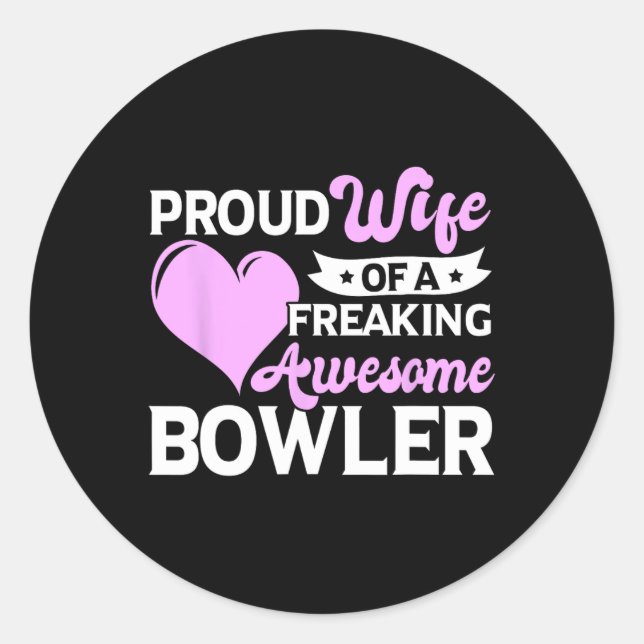 Bowling Player Coach Bowler Ehefrau Runder Aufkleber (Vorderseite)