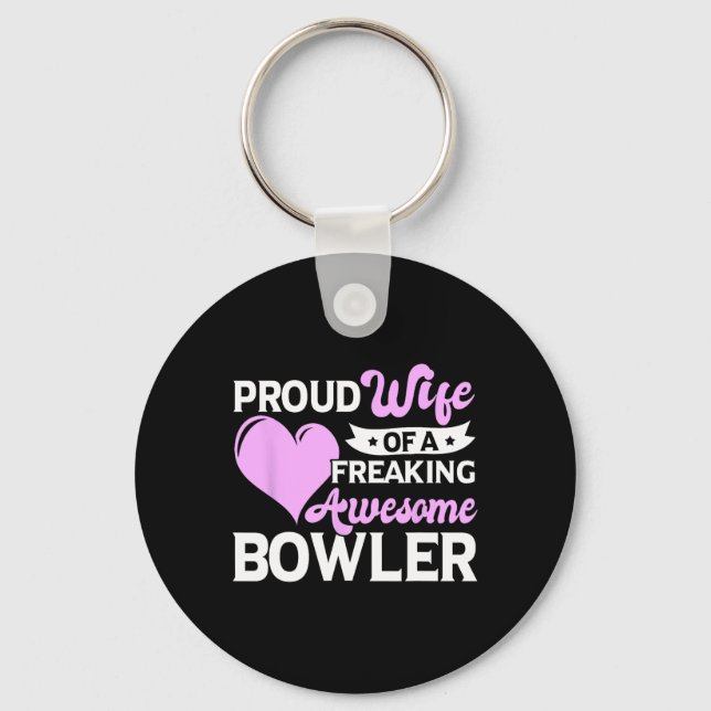 Bowling Player Coach Bowler Ehefrau Schlüsselanhänger (Vorderseite)