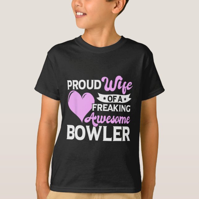 Bowling Player Coach Bowler Ehefrau T-Shirt (Vorderseite)