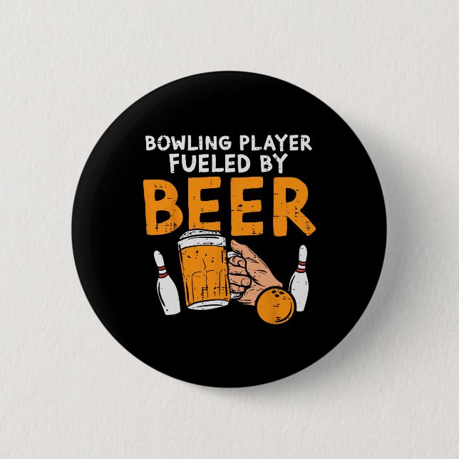 Bowling Player Funny Sport Bowler Player Te Button (Vorderseite)
