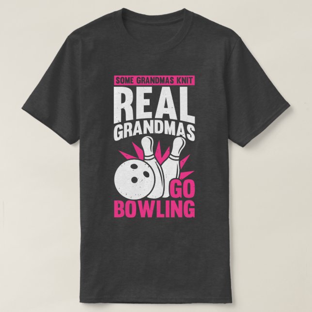 Bowling Player Grandma Bowler Großmutter-Geschenk T-Shirt (Design vorne)