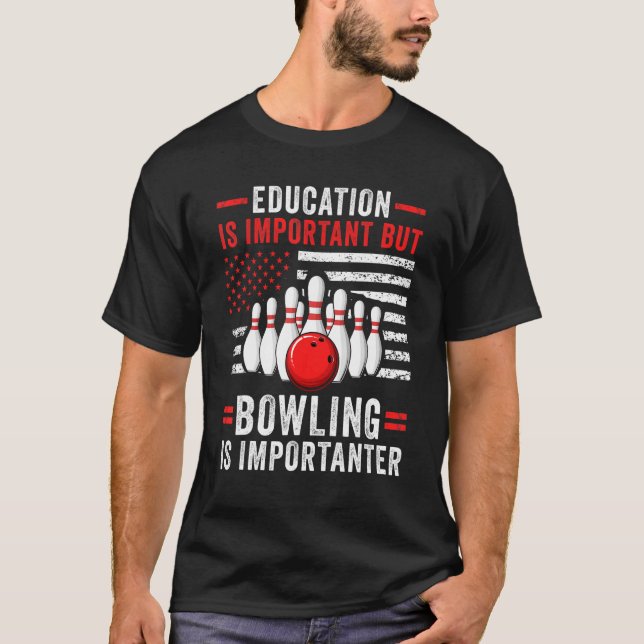 Bowling Player US Flag Bowler Team Bowling Lane Sp T-Shirt (Vorderseite)
