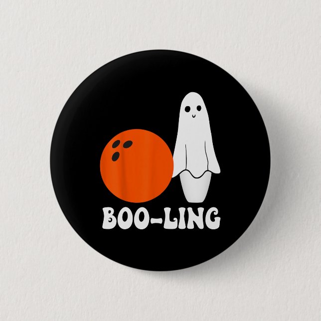 Bowling Pun Boo-ling Funny Bowling Players Hallowe Button (Vorderseite)