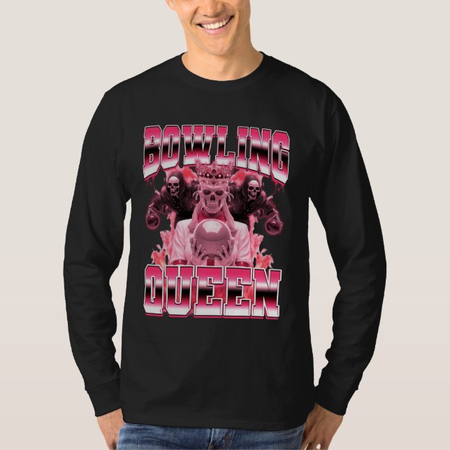 Bowling Queen Bowler 90s Bootleg Style T-Shirt (Vorderseite)