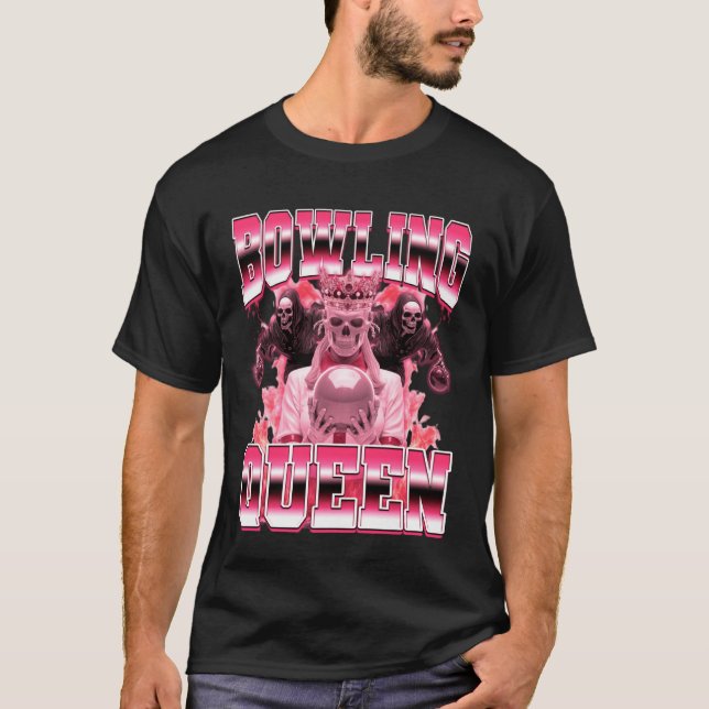 Bowling Queen Bowler 90s Bootleg Style T-Shirt (Vorderseite)