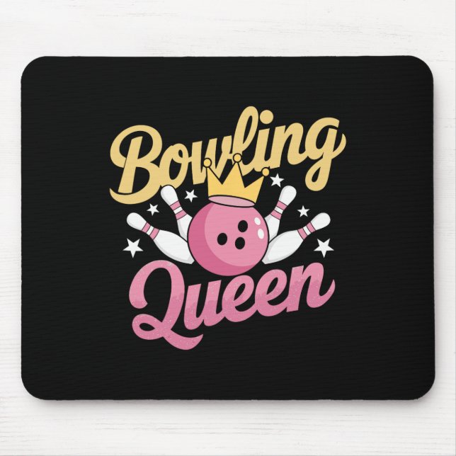 Bowling Queen Bowler Funny Bowling Mousepad (Vorne)