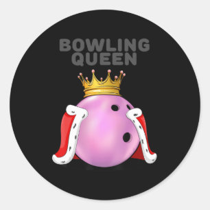 Bowling Queen Bowling Player Girls Bowling Runder Aufkleber