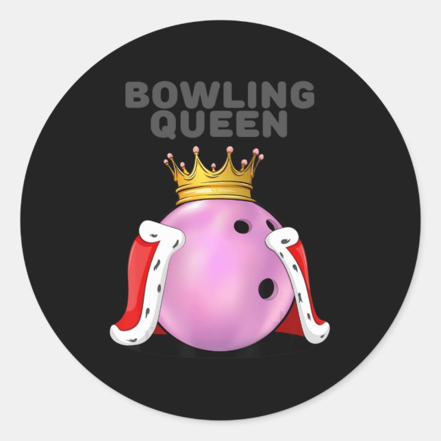 Bowling Queen Bowling Player Girls Bowling Runder Aufkleber (Vorderseite)
