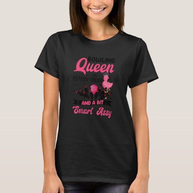 Bowling Queen klassisch, einfach und ein bisschen  T-Shirt (Vorderseite)