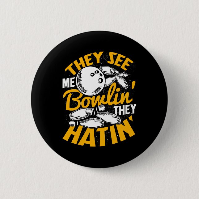 Bowling Roll Buttone Strike Bowler Sportteam Button (Vorderseite)