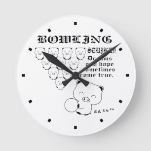 Bowling Runde Wanduhr
