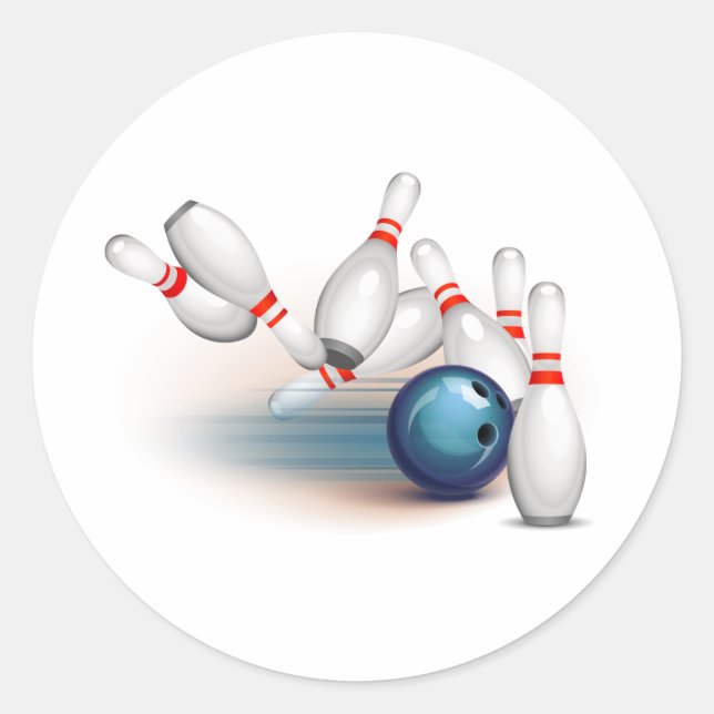 Bowling Runder Aufkleber (Vorderseite)