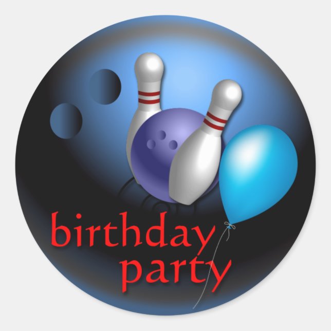 Bowling Runder Aufkleber (Vorderseite)