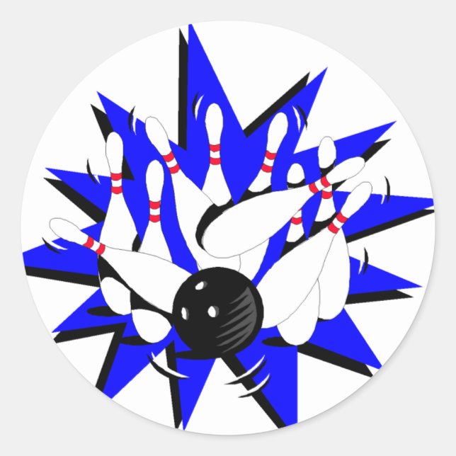 Bowling Runder Aufkleber (Vorderseite)