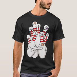 Bowling Scared Buttons Funny Bowler T-Shirt