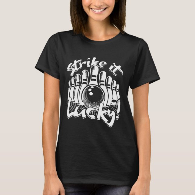 Bowling schlug es glücklich T-Shirt (Vorderseite)