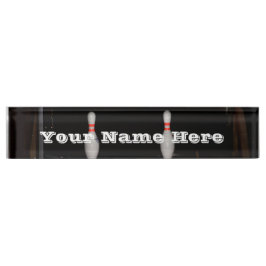 Bowling Schreibtisch Name Plakat Namensplakette