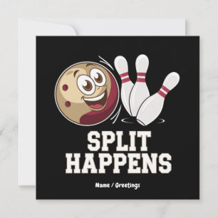 Bowling Shirt für Männer und Frauen Funny Split Ha Einladung