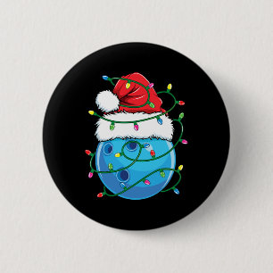Bowling-Shirt mit Weihnachtsmannmütze für Männer, Button