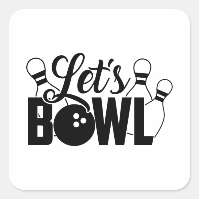Bowling Shirt Print Quadratischer Aufkleber (Vorderseite)