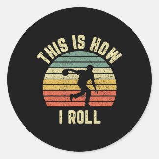 Bowling Shirt So nehme ich das Retro Design T-Shir Runder Aufkleber