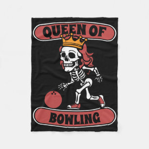 Bowling Skeleton Team League - Alley Bowler Queen Fleecedecke