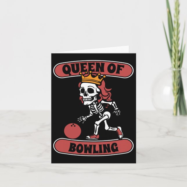 Bowling Skeleton Team League - Alley Bowler Queen Karte (Vorderseite)