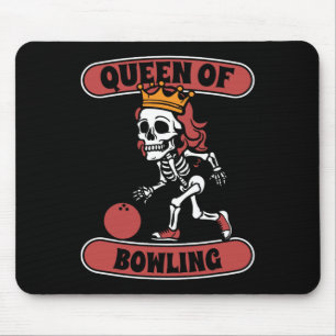Bowling Skeleton Team League - Alley Bowler Queen Mousepad