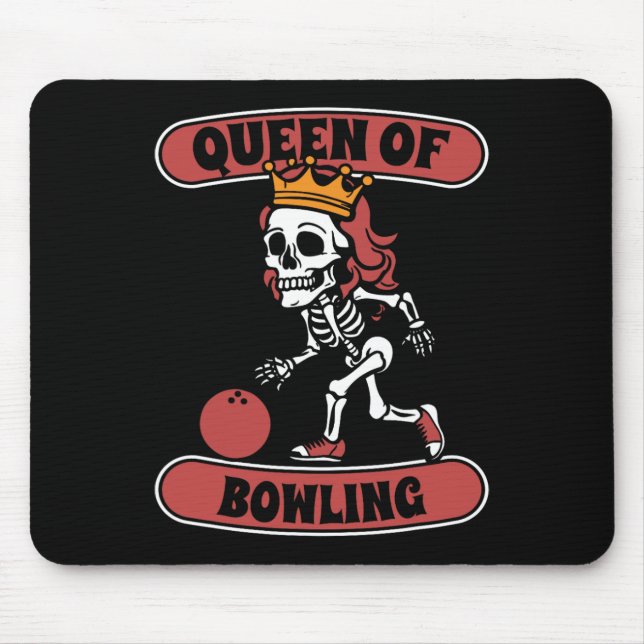 Bowling Skeleton Team League - Alley Bowler Queen Mousepad (Vorne)