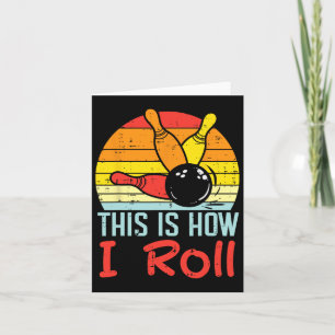 Bowling So rolle ich das Sunset Retro Bowler Kid Karte