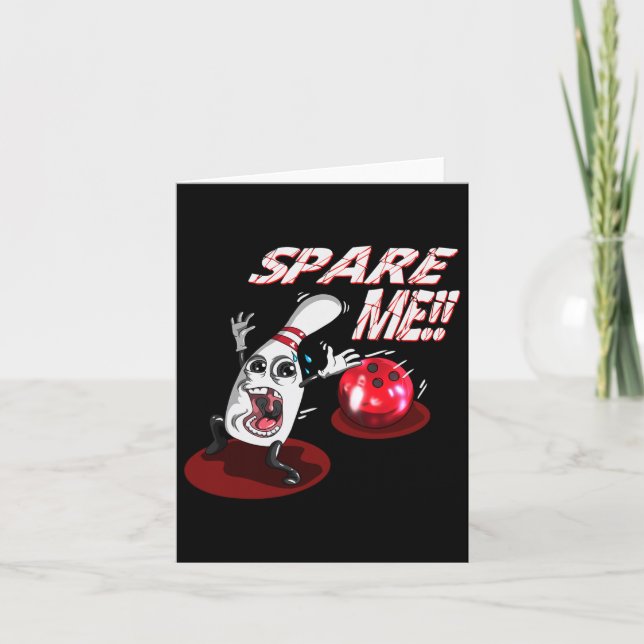 Bowling Spare Me Bowling Ll Bowling Button Strike  Karte (Vorderseite)