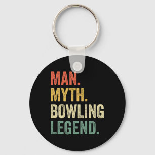 Bowling-Spaß-Mann-Mythos-Bowling-Team-Legende-Vint Schlüsselanhänger