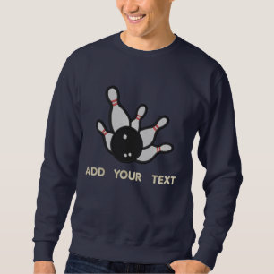 Bowling - Splash - Fügen Sie Ihren Text hinzu Besticktes Sweatshirt